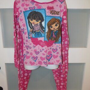 Vintage Bratz Kidz Pink 2PC Pajamas Size 10 Girl's